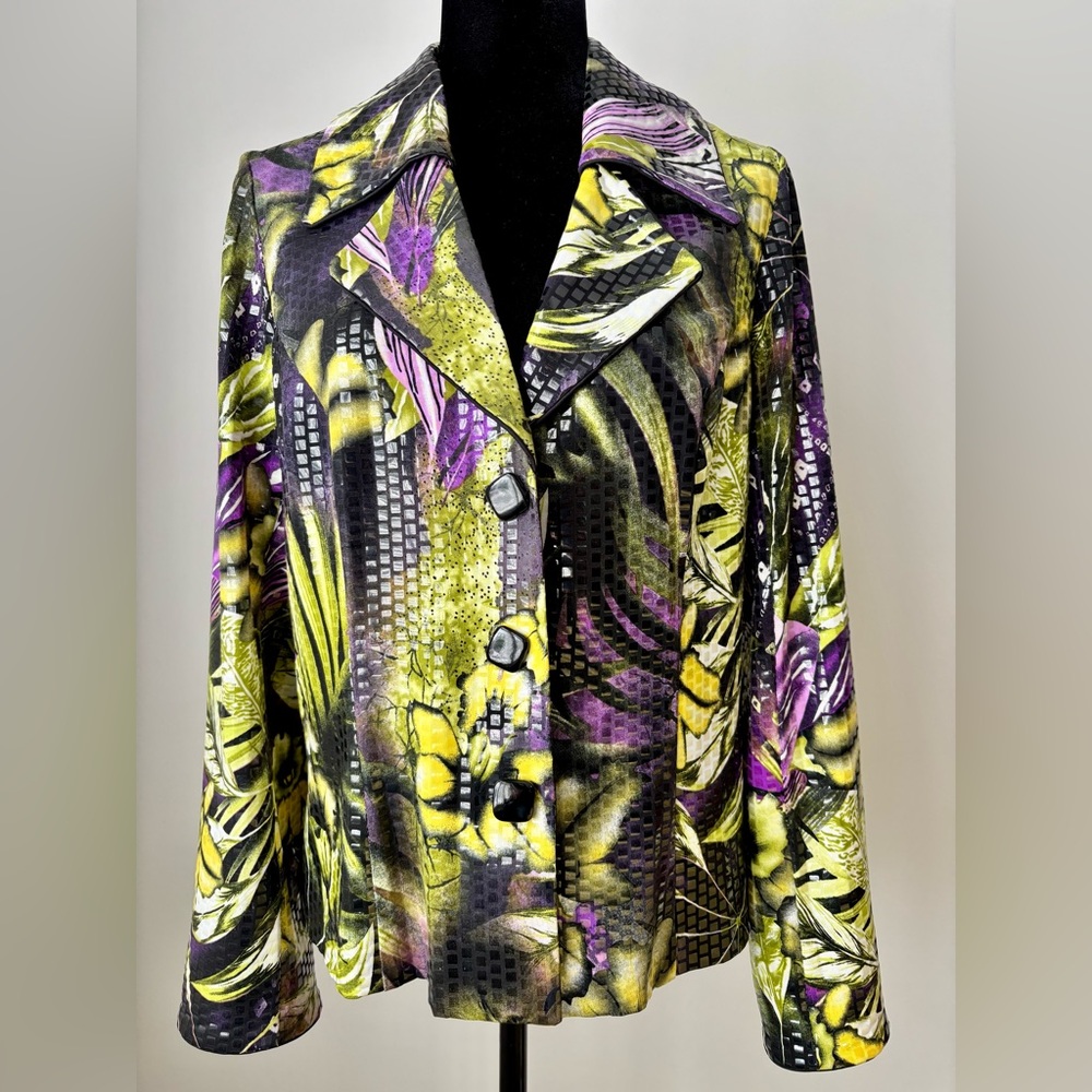 Joseph Ribkoff Tropical Glam Blazer Size 16